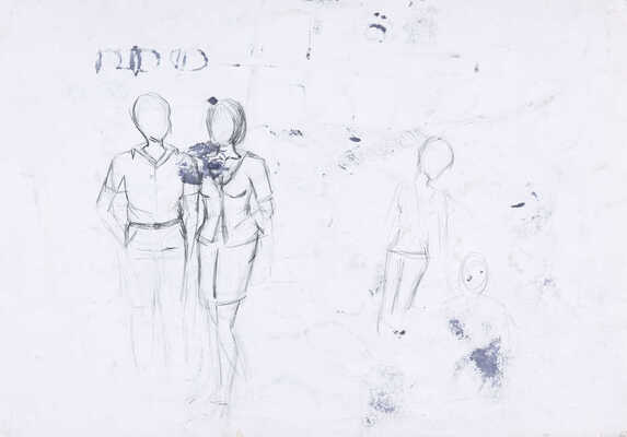 Неизвестный художник. Лот из трех иллюстраций с городскими зарисовками